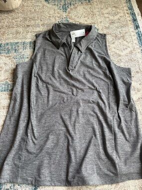 NWT - Lane Bryant Sleeveless Polo Top in Heather Gray
